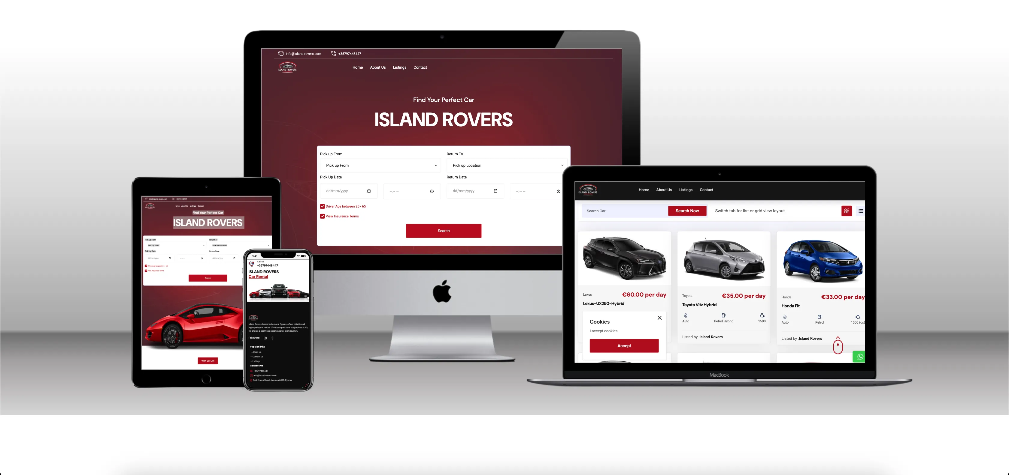 مشروع Island Rovers – موقع إلكتروني متكامل لشركة تأجير سيارات في قبرص من تنفيذ جيل تك