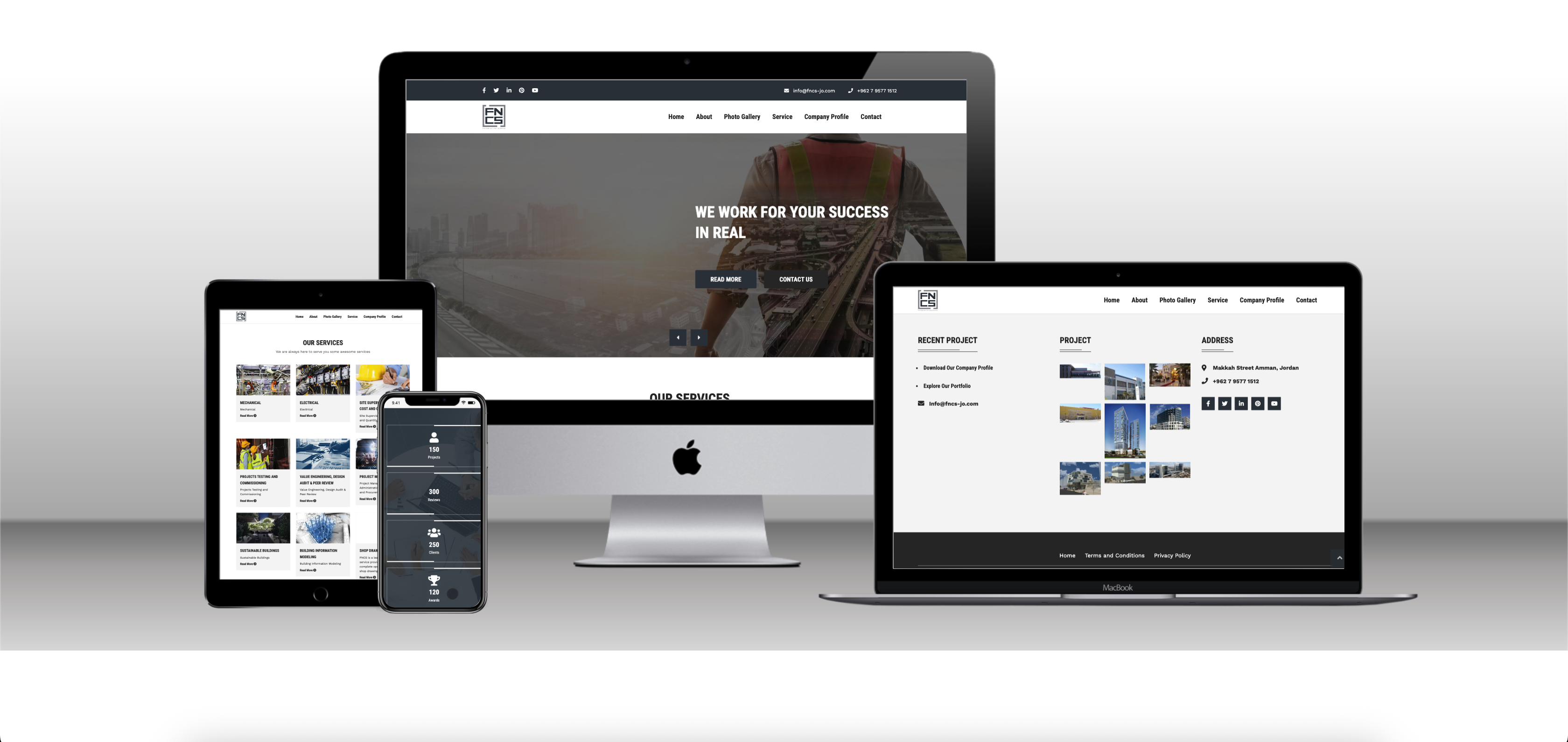 fncs-jo.com Project – A Professional Website for an Engineering and Contracting Company by Geel Tech